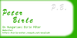 peter birle business card